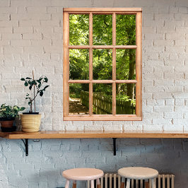 Ansicht des Waldweges aus einem Fenster Poster