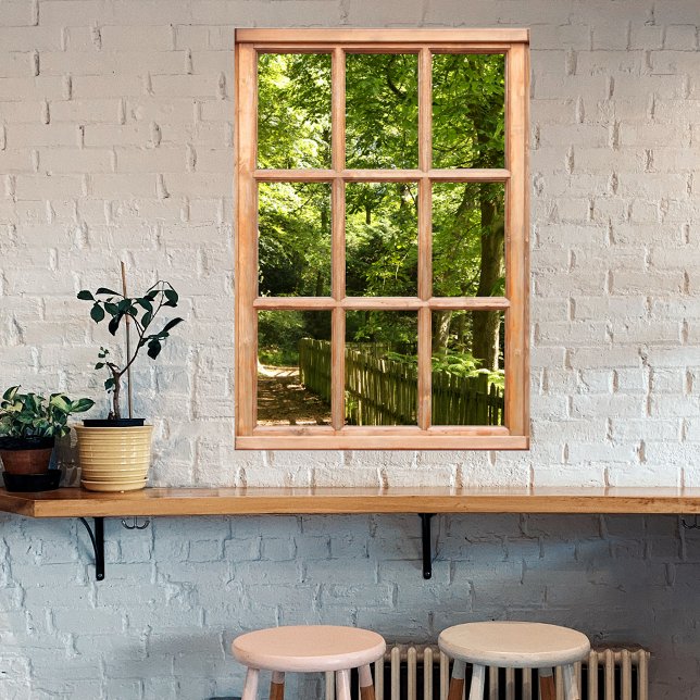 Ansicht des Waldweges aus einem Fenster Poster (Von Creator hochgeladen)