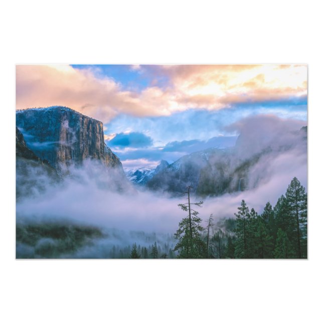 Ansicht des Yosemite-Tunnels mit Nebel Fotodruck (Vorne)