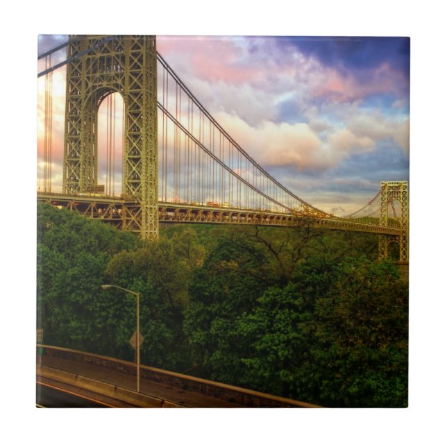 Ansicht, die - West von Manhattan Süd schaut Fliese (Vorderseite)