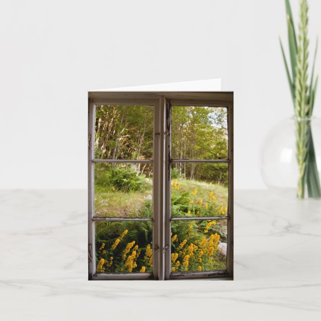 Ansicht durch altes Fenster Karte (Vorderseite)