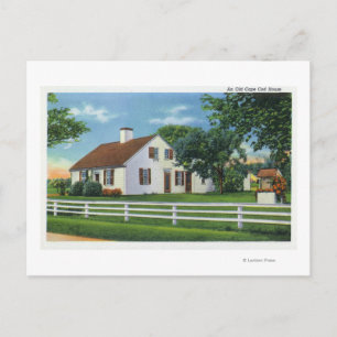 Ansicht einer alten Cape Cod-Zuhause Postkarte