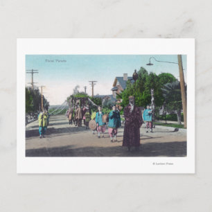 Ansicht einer BlumenparadeHollister, CA Postkarte