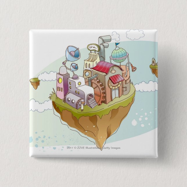Ansicht einer bunten abstrakten Illustration Button (Vorderseite)
