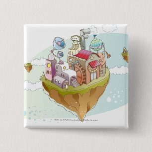 Ansicht einer bunten abstrakten Illustration Button