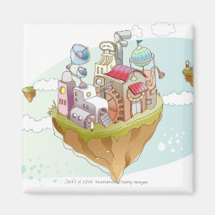 Ansicht einer bunten abstrakten Illustration Magnet