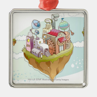 Ansicht einer bunten abstrakten Illustration Silbernes Ornament