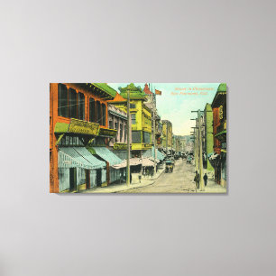 Ansicht einer Chinatown-Straße Leinwanddruck