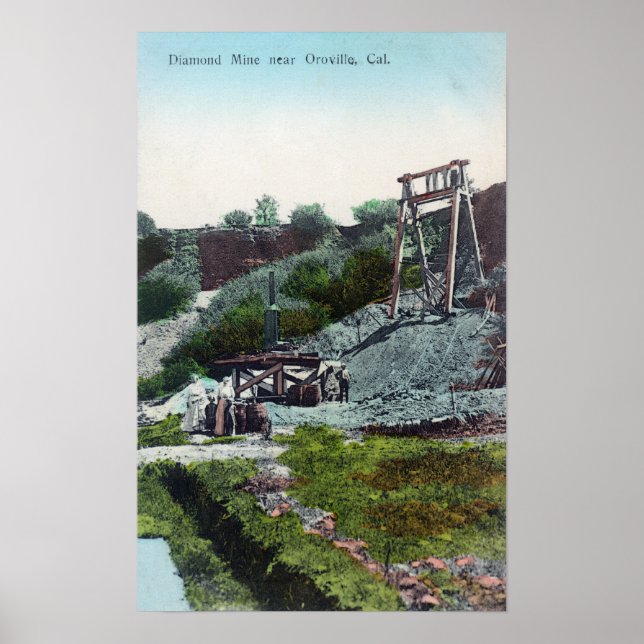 Ansicht einer Diamond MineOroville, CA Poster (Vorne)