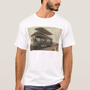 Ansicht einer Doppeldecker-Drahtseilbahn T-Shirt