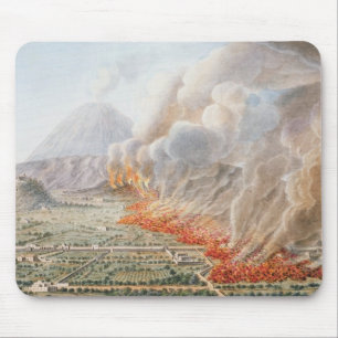 Ansicht einer Eruption vom Vesuv, die an anfing Mousepad