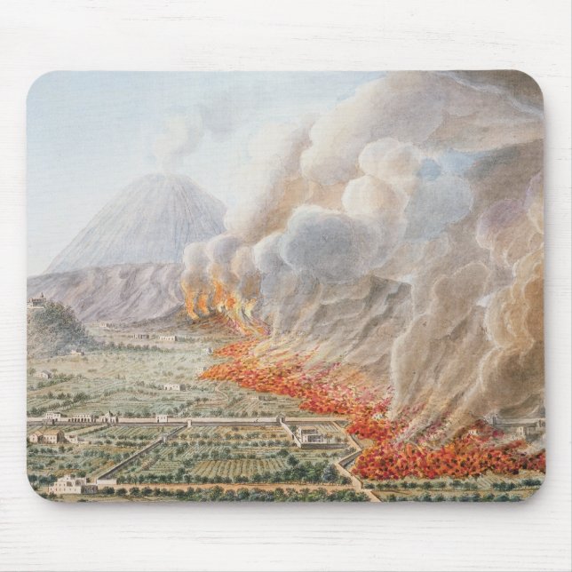 Ansicht einer Eruption vom Vesuv, die an anfing Mousepad (Vorne)