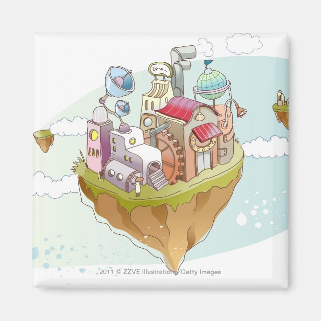 Ansicht einer farbigen abstrakten Abbildung Magnet (Vorne)