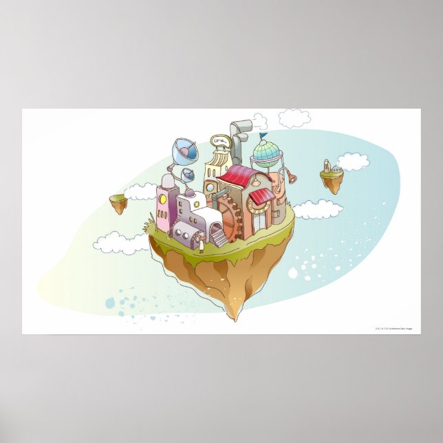 Ansicht einer farbigen abstrakten Abbildung Poster (Vorne)