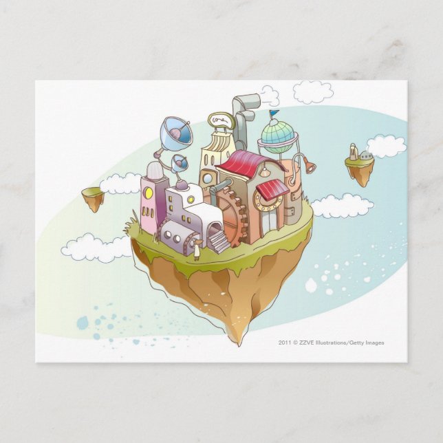 Ansicht einer farbigen abstrakten Abbildung Postkarte (Vorderseite)