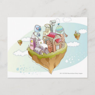 Ansicht einer farbigen abstrakten Abbildung Postkarte