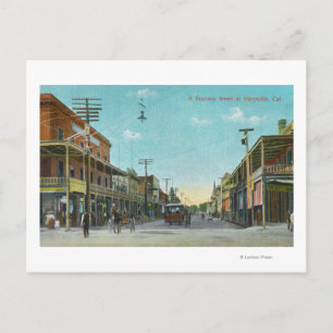 Ansicht einer GeschäftsstraßeMarysville, CA Postkarte
