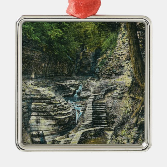 Ansicht einer Hängebrücke Ornament Aus Metall (Vorne)