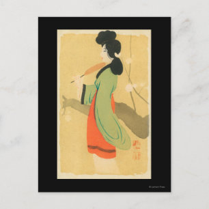 Ansicht einer japanischen Frau in Paris, Frankreic Postkarte