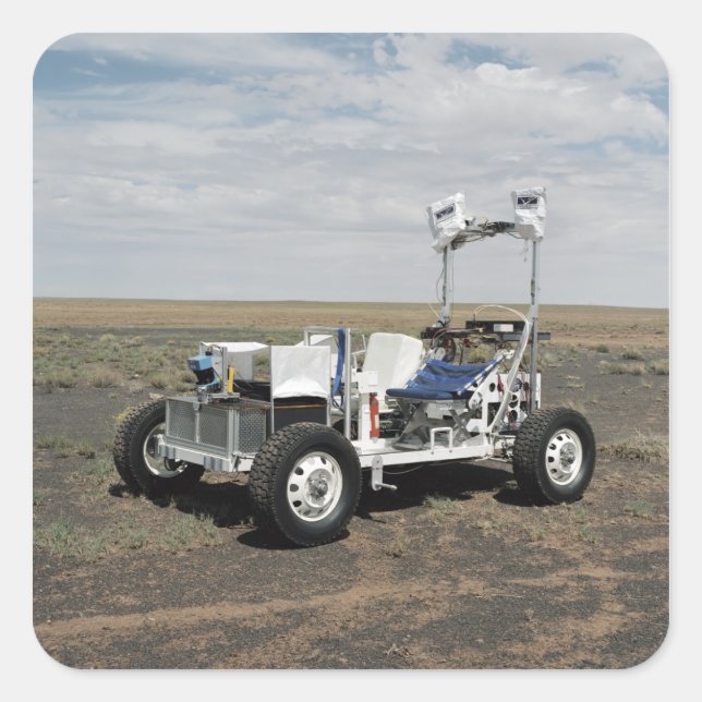 Ansicht eines 1-G-Langstreckenfahrzeugs Quadratischer Aufkleber (Vorderseite)