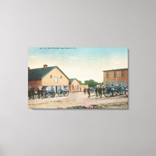 Ansicht eines Artillerie-Bohrgeräts bei Presidio Leinwanddruck