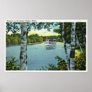 Ansicht eines Dampfers auf dem Songo River Poster