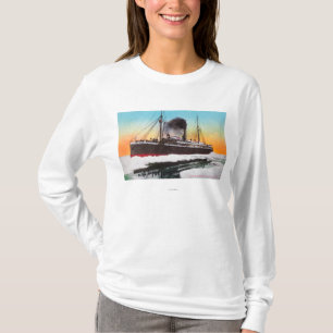 Ansicht eines Dampfers in einem Eis-Stau T-Shirt