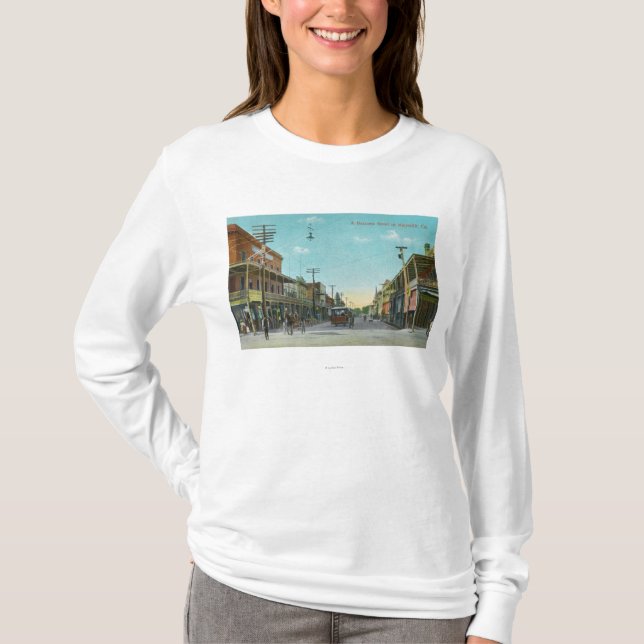Ansicht eines Geschäfts StreetMarysville, CA T-Shirt (Vorderseite)