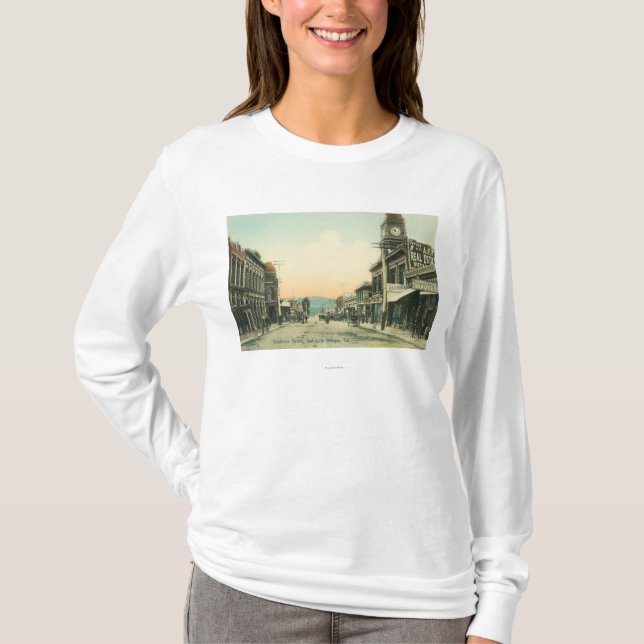 Ansicht eines Geschäfts StreetSan Luis Obispo, CA T-Shirt (Vorderseite)