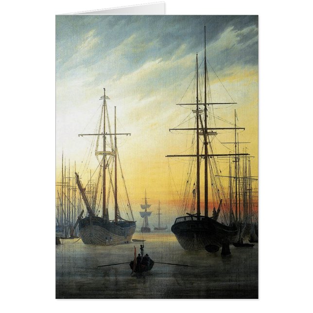 Ansicht eines Hafens - Caspar David Friedrich (Vorne)