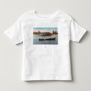 Ansicht eines Haus-Bootes auf dem See Kleinkind T-shirt