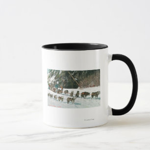 Ansicht eines Husky Dog-Sled Teams Tasse