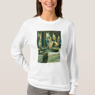 Ansicht eines Mannes, der aus seinem Rohr heraus T-Shirt