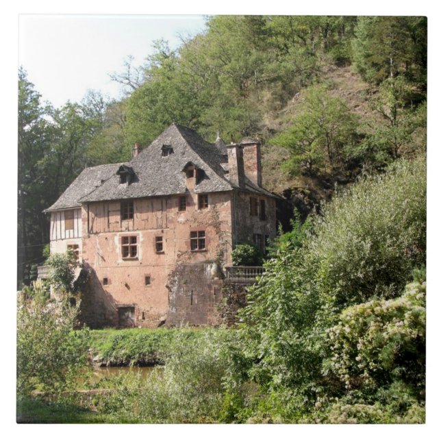 Ansicht eines Manorhauses (Foto) Fliese (Vorderseite)