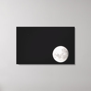 Ansicht eines Vollmonds, zeigt auch Mars Leinwanddruck