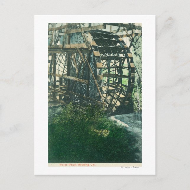 Ansicht eines WasserradsRedding, CA Postkarte (Vorderseite)