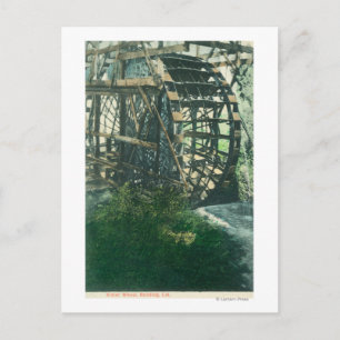 Ansicht eines WasserradsRedding, CA Postkarte