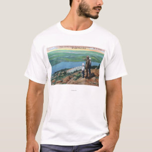 Ansicht eines Wildhüters und der Jungen, die West T-Shirt