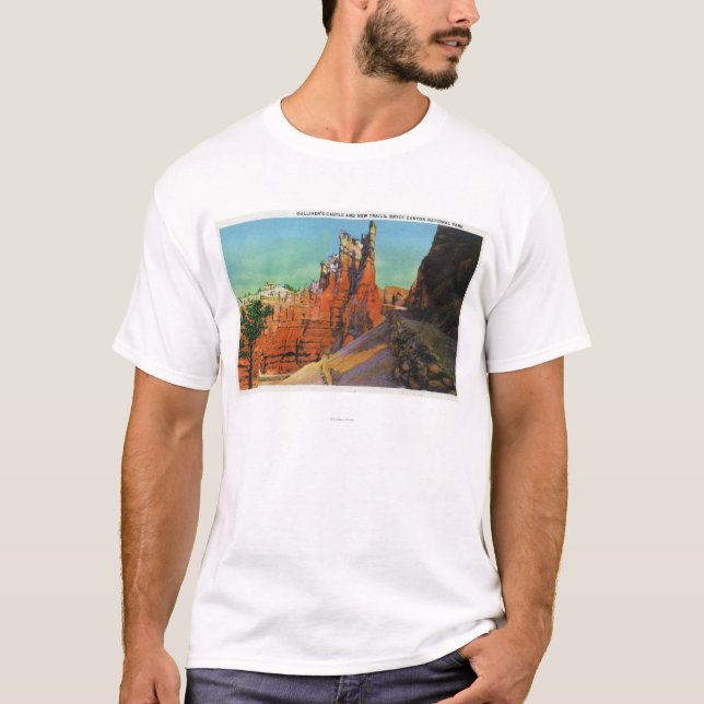 Ansicht Gullivers von Schloss und von neuen Spuren T-Shirt (Vorderseite)