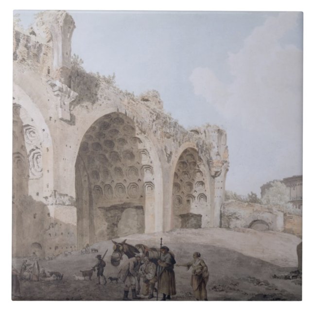 Ansicht in das römische Forum (der Tempel des Fliese (Vorderseite)