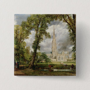 Ansicht John Constables von Salisbury-Kathedrale Button
