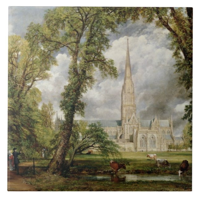 Ansicht John Constables | von Salisbury-Kathedrale Fliese (Vorderseite)