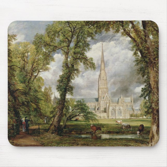 Ansicht John Constables | von Salisbury-Kathedrale Mousepad (Vorne)