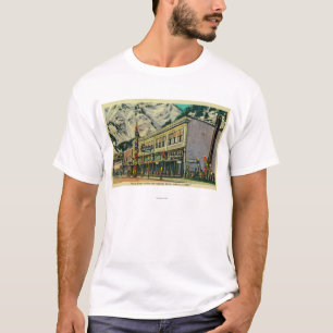 Ansicht Juneau, Alaska des alten Hexe-Totems und T-Shirt