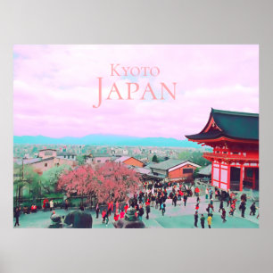 Ansicht Kyotos Japan von Kiyomizu-dera Tempel Poster