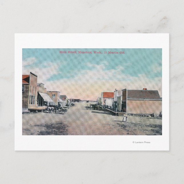 Ansicht Main StreetMansfield, WA Postkarte (Vorderseite)