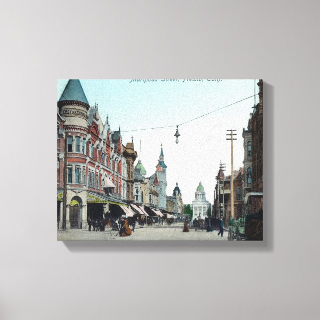 Ansicht Mariposa StreetFresno, CA Leinwanddruck (Vorderseite)