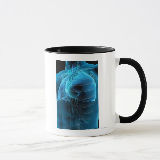 Ansicht mit drei Vierteln des Herzens und der Tasse (Rechts)