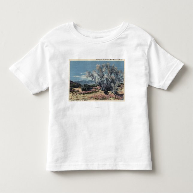 Ansicht Mt. San Gorgonio, Rauch-Bäume Kleinkind T-shirt (Vorderseite)