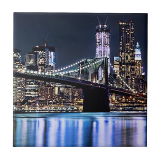 Ansicht New York der Brooklyn-Brückenreflexion Fliese